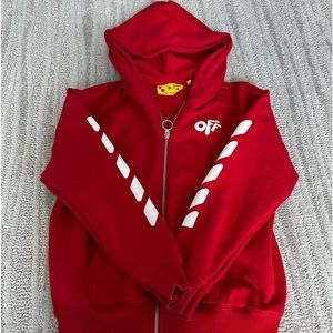 Off white zip up sweatshirt